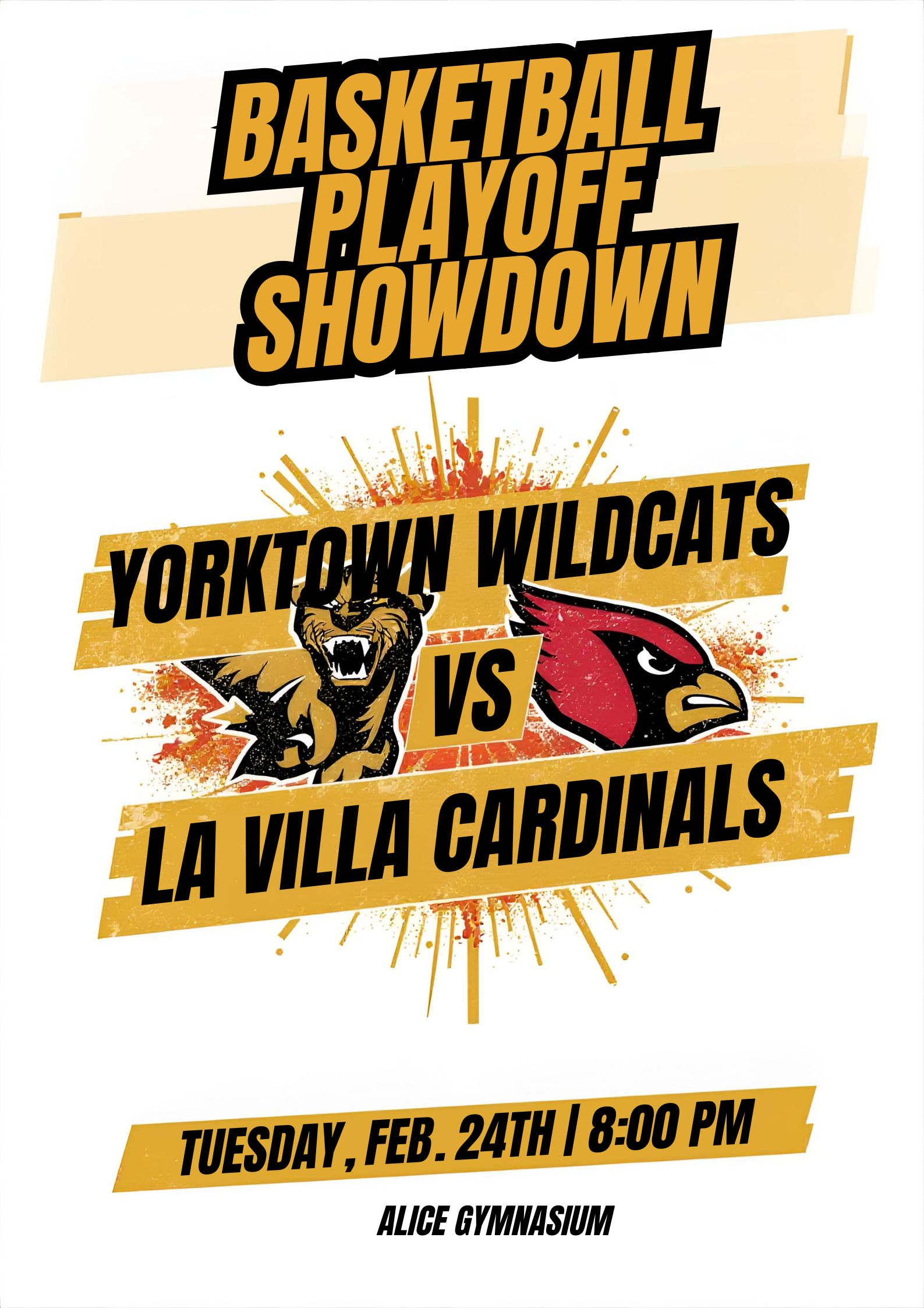 High School Basketball Playoff at 8pm